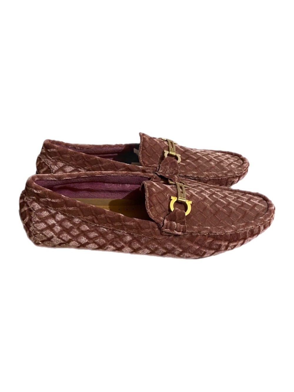 Royal Shoes Velvet Dusty Rose Pink Bit Loafer Driving Shoes Men Size 10 Moc-124